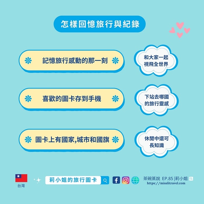 【Podcast】第1次自助旅行7秘訣|茶碗蒸說 ft.莉小姐的旅行圖卡 - 第5張圖